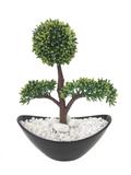 Bonsai Bola Arranjo Flor Artificial Com Vaso Preto Em Acrílico - Flordecorar