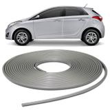 Borracha Protetora Porta Borda de Carro Universal Prata 10 Metros em PVC Autoadesiva - Sanfil