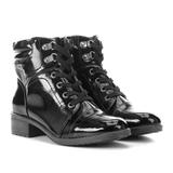 Bota Coturno Mooncity Verniz Feminina