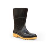 Bota de PVC Cano médio Preta com solado amarelo n33 - Workflex