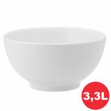 Bowl 25 Cm - 3300 ml, Porcelana Branca, podendo usado, em micro ondas e Lava louça. - Schmidt