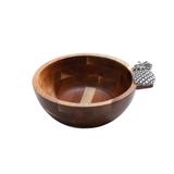 BOWL DE MADEIRA ABACAXI PRATA 20X22,5X7,5cm - Bon gourmet