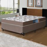 Box + Colchão De Espuma D28 Dubai Umaflex 1,38M Marrom Floral