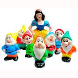 Branca De Neve E Os 7 Anões Enfeite Cerâmica Jardim Grande - Retrofenna