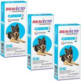Bravecto Transdermal Cães 20 a 40kg Kit 3 unidades Antipulgas MSD