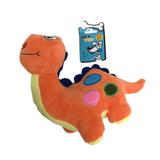 Brinquedo Dinossauro Pelúcia Com Som Para Cães - Laranja - Pet lider brasil