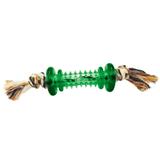 Brinquedo Halteres Maçico de PVC c/ Cravo e Corda Furacão Pet - Verde