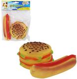 Brinquedo para cachorro com hot dog 14 cm e hambúrguer 9 cm - Western pet