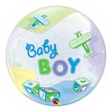 Bubble 22 polegadas - bebê menino com aviões - qualatex