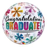 Bubble 22 polegadas - parabéns graduado e estrelas - qualatex