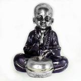 Buda Monge Budista Estatueta Decoração Estatua Resina - Inove fácil