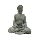 Buddha para jardim de resina 16cm x 10,5cm x 20,5cm - Btc decor