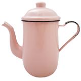 Bule Aço Esmaltado Para Café Chá 1,25 Litros Tradicional Rosa - Metallouça