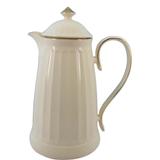 Bule em cerâmica com borda dourada 900ml branco - 23627 - L hermitage