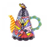 Bule Redondo Romero Britto Borboleta Cerâmica Trevisan Concept