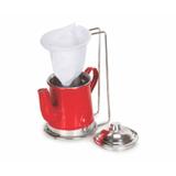 Bule Vermelho Color C/ Suporte P/ Coador de Café Color 250 ML - Pluglar