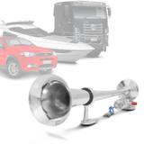 Buzina Marítima de Ar Corneta Universal 12V 24V Cromada para Carros Caminhões Lanchas - Vetor