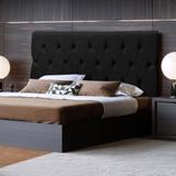 Cabeceira Box Casal Estofada 1,40 Paris com Captonê RPM Móveis Preto