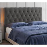 Cabeceira Box Queen Capitone 160 CM Suede Cinza Modoval