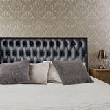 Cabeceira Cama Box Casal Capitonê Vintage Corino Preta 160 X 60 RBL