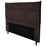 Cabeceira Cama Box Casal King 193 cm Marselha Veludo Marrom - Sheep Estofados