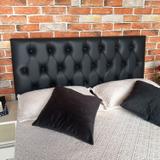 Cabeceira Cama Casal Capitonê Luna Preto Queen 160 x 120 - Decorajá