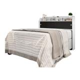 Cabeceira Carmelina Casal 100 Mdf Branco / Preto Flex - Framar