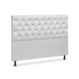 Cabeceira Casal Estofada 140cm Cristal J.S Móveis Nogal/Branco