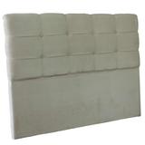 Cabeceira Casal Estofada Ana Luísa 140 cm Suede Bege - Casa chick