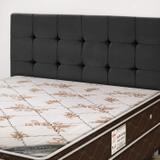 Cabeceira Casal Estofada Slim Simbal Preto