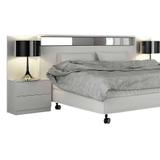 Cabeceira Casal Extensível com Mesa de Apoio Vetro Branca - Novo horizonte
