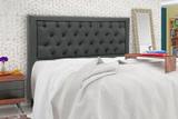 Cabeceira casal king size 1.95 cm baronesa sued cinza escuro - simbal