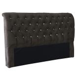 Cabeceira Casal Maria 140 cm Suede Amassado Marrom - JRV Moveis - Jrv móveis
