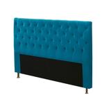 Cabeceira Casal Para Cama Box 1,40 cm Cristal Suede Azul JS Móveis