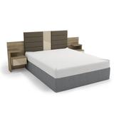 Cabeceira Casal/Queen Estofada Kappesberg G290 C/ Mesa Nogal