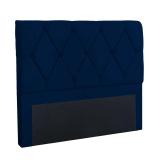 Cabeceira Casal Sheila 140 cm Suede Azul Escuro - JRV Moveis - Jrv móveis