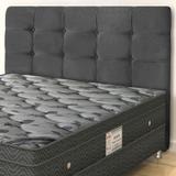 Cabeceira Clean 140 Para Cama de Casal Sued Cinza Escuro Simbal - Simbal estofados