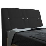 Cabeceira com baú Itália Cama Box Queen 160 cm Suede Amassado Preto - JS Móveis