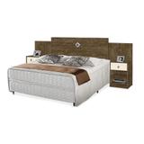 Cabeceira com criados e base box Lara Castanho off white - Cambel