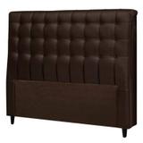 Cabeceira Dama Plus 160 Para Cama Queen Couro Artificial Marrom Simbal - Simbal estofados