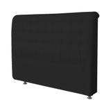 Cabeceira Estofada Dama Capitonê 140cm Para Cama Casal Suede Preto - Am decor