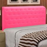 Cabeceira Giovana Cama Box Solteiro 90 cm Suede Rosa Barbie - D'Rossi - Ibiza