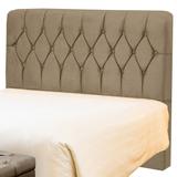 Cabeceira King Estofada Bolívia 195 cm Suede Bege - Arte das cabeceiras