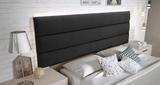 Cabeceira King para Cama Box Estofada Denver 1.95m Courino Preto - Estilo capitonê