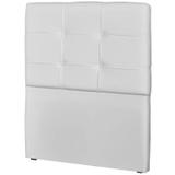 Cabeceira London 90 Para Cama de Solteiro Couro Artificial Branco JS Móveis
