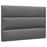 Cabeceira Painel Cama Box Solteiro 90cm Grécia Suede Cinza Escuro - Mpozenato - Mpozenato - dm