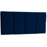 Cabeceira Painel Casal 140 cm Poliana Suede Azul Escuro - JRV Moveis - Jrv móveis