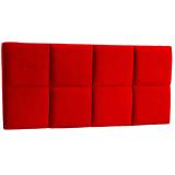 Cabeceira Painel King 195 cm Poliana Suede Vermelho - JRV Moveis - Arapongasclick