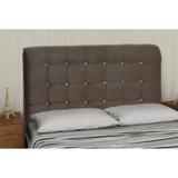 Cabeceira para Cama Box Casal 140 cm Atena Suede Marrom Claro B 375 com Botões Bege B 378- Matrix