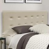 Cabeceira para Cama Box Casal Estofada Austria 1.40m Courino Bege - Estilo capitonê